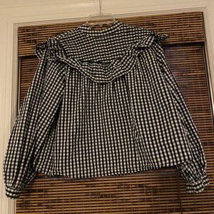 Black and white gingham blouse worn a couple times, size M